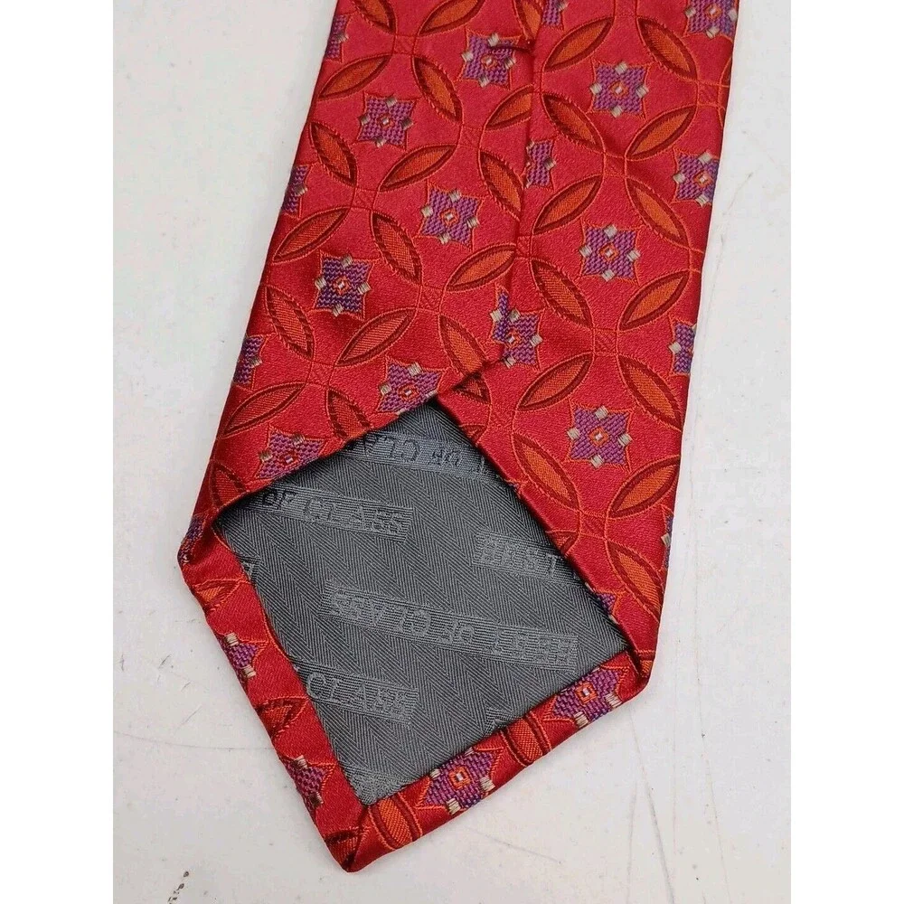ROBERT TALBOTT Best of Class Mens Silk Necktie Tie USA Geometric Red NWT $135